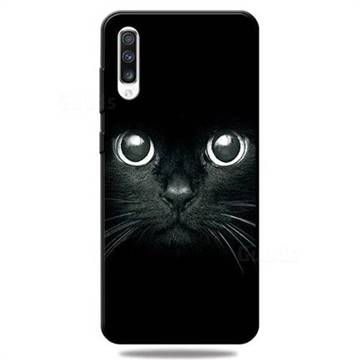 Bearded Feline 3D Embossed Relief Black TPU Cell Phone Back Cover for Samsung Galaxy A50
