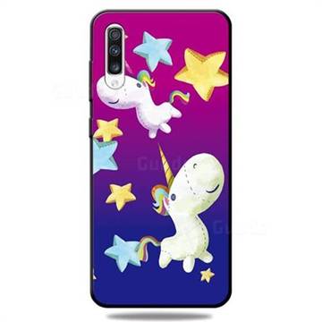 Pony 3D Embossed Relief Black TPU Cell Phone Back Cover for Samsung Galaxy A50