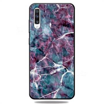Marble 3D Embossed Relief Black TPU Cell Phone Back Cover for Samsung Galaxy A50