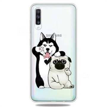 Selfie Dog Clear Varnish Soft Phone Back Cover for Samsung Galaxy A50