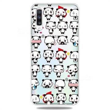 Mini Panda Clear Varnish Soft Phone Back Cover for Samsung Galaxy A50