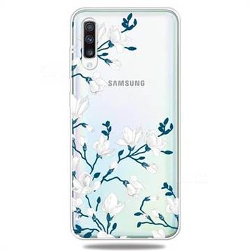 Magnolia Flower Clear Varnish Soft Phone Back Cover for Samsung Galaxy A50