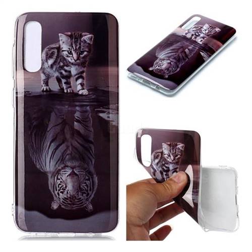 Cat and Tiger Soft TPU Cell Phone Back Cover for Samsung Galaxy A50