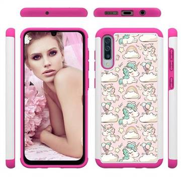 Pink Pony Shock Absorbing Hybrid Defender Rugged Phone Case Cover for Samsung Galaxy A50