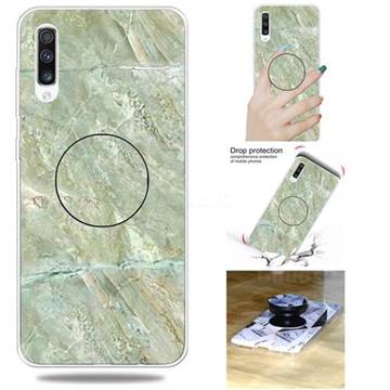Light Green Marble Pop Stand Holder Varnish Phone Cover for Samsung Galaxy A50