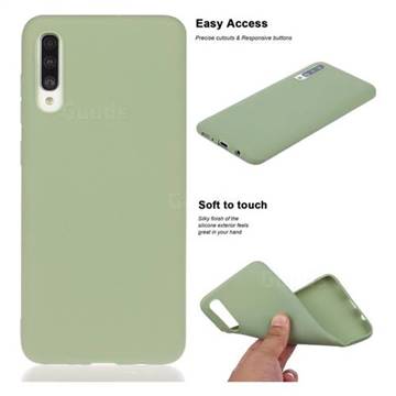 Soft Matte Silicone Phone Cover for Samsung Galaxy A50 - Bean Green