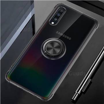 Anti-fall Invisible Press Bounce Ring Holder Phone Cover for Samsung Galaxy A50 - Elegant Black