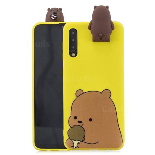 Brown Bear Soft 3D Climbing Doll Stand Soft Case for Samsung Galaxy A50