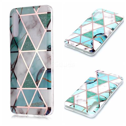 Green White Galvanized Rose Gold Marble Phone Back Cover for Samsung Galaxy A50
