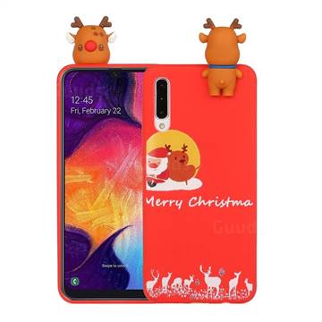Moon Santa and Elk Christmas Xmax Soft 3D Doll Silicone Case for Samsung Galaxy A50