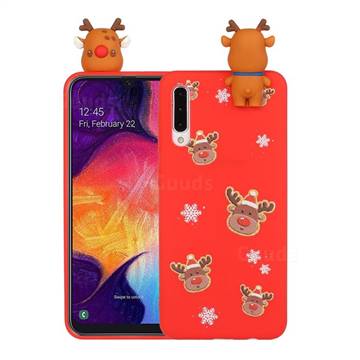 Elk Snowflakes Christmas Xmax Soft 3D Doll Silicone Case for Samsung Galaxy A50