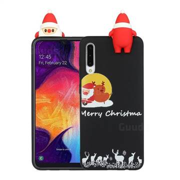 Santa Elk on Moon Christmas Xmax Soft 3D Doll Silicone Case for Samsung Galaxy A50