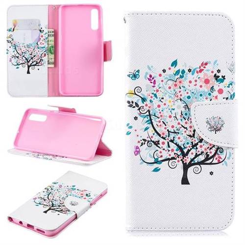 Colorful Tree Leather Wallet Case for Samsung Galaxy A50