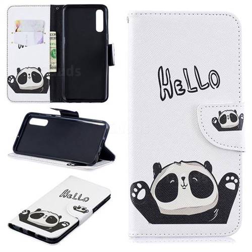 Hello Panda Leather Wallet Case for Samsung Galaxy A50