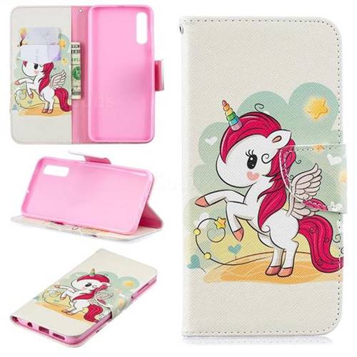 Cloud Star Unicorn Leather Wallet Case for Samsung Galaxy A50