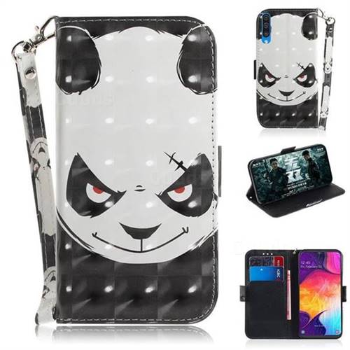 Angry Bear 3D Painted Leather Wallet Phone Case for Samsung Galaxy A50
