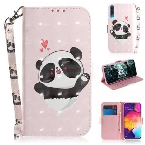 Heart Cat 3D Painted Leather Wallet Phone Case for Samsung Galaxy A50