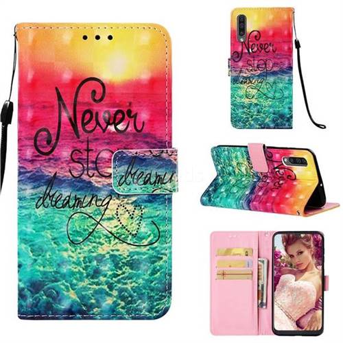 Colorful Dream Catcher 3D Painted Leather Wallet Case for Samsung Galaxy A50