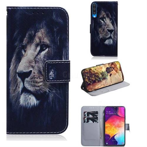 Lion Face PU Leather Wallet Case for Samsung Galaxy A50