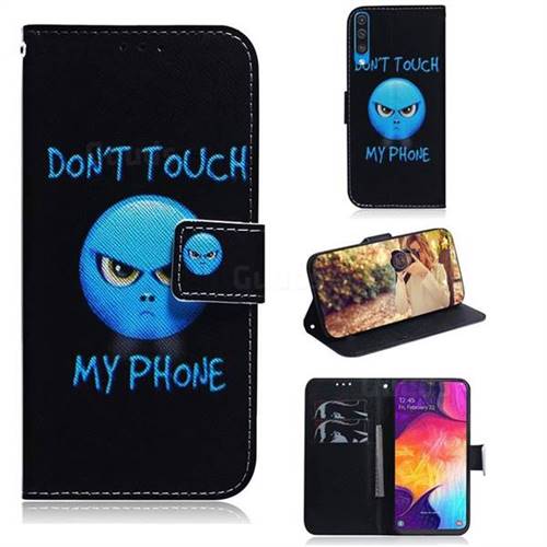 Not Touch My Phone PU Leather Wallet Case for Samsung Galaxy A50