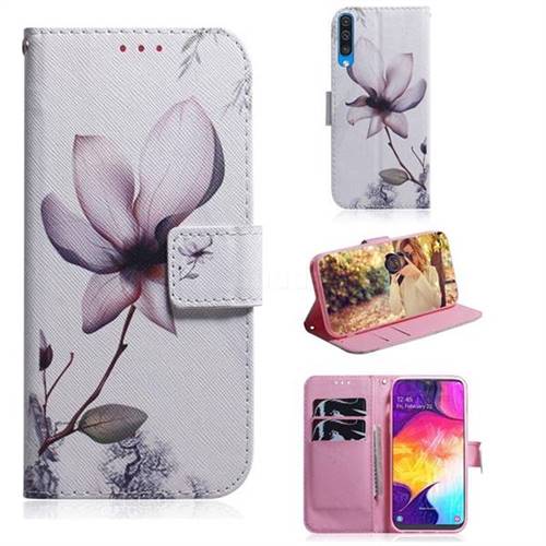 Magnolia Flower PU Leather Wallet Case for Samsung Galaxy A50
