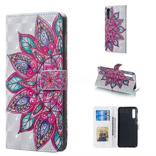 Mandara Flower 3D Painted Leather Phone Wallet Case for Samsung Galaxy A50