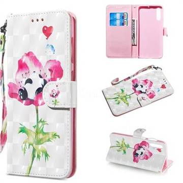 Flower Panda 3D Painted Leather Wallet Phone Case for Samsung Galaxy A50