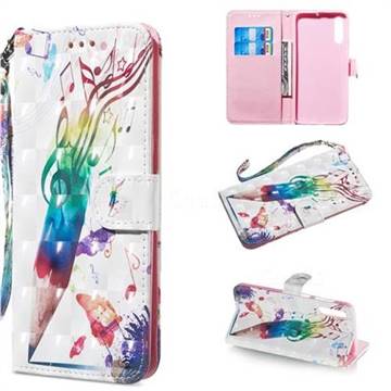 Music Pen 3D Painted Leather Wallet Phone Case for Samsung Galaxy A50