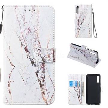 White Marble Smooth Leather Phone Wallet Case for Samsung Galaxy A50
