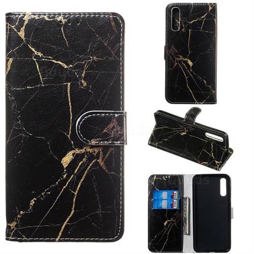 Black Gold Marble PU Leather Wallet Case for Samsung Galaxy A50
