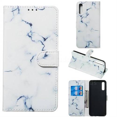 Soft White Marble PU Leather Wallet Case for Samsung Galaxy A50