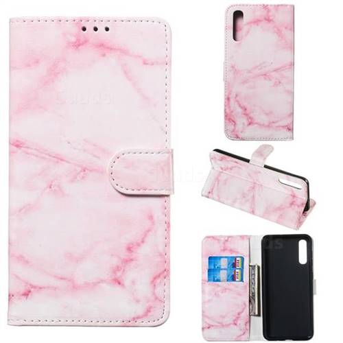 Pink Marble PU Leather Wallet Case for Samsung Galaxy A50