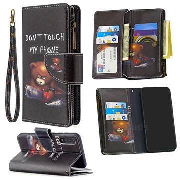 Chainsaw Bear Binfen Color BF03 Retro Zipper Leather Wallet Phone Case for Samsung Galaxy A50