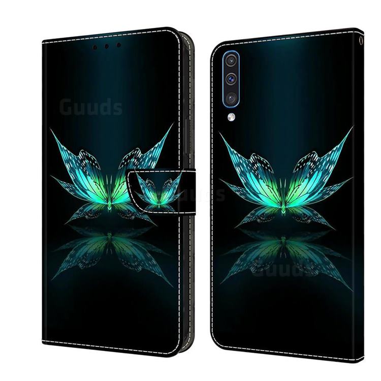 Reflection Butterfly Crystal PU Leather Protective Wallet Case Cover for Samsung Galaxy A50