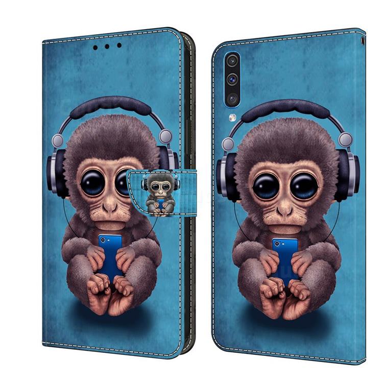 Cute Orangutan Crystal PU Leather Protective Wallet Case Cover for Samsung Galaxy A50