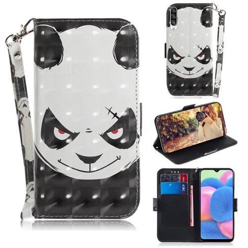 Angry Bear 3D Painted Leather Wallet Phone Case for Samsung Galaxy A50s