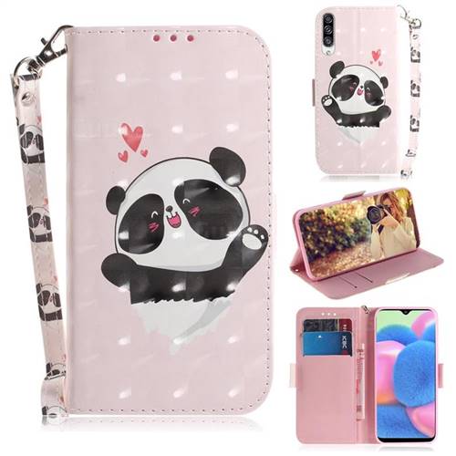 Heart Cat 3D Painted Leather Wallet Phone Case for Samsung Galaxy A50s