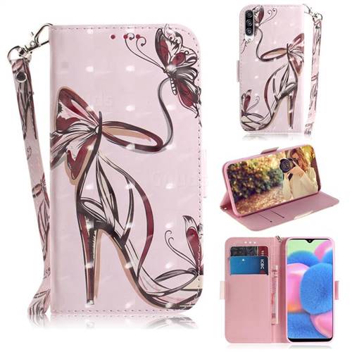 Butterfly High Heels 3D Painted Leather Wallet Phone Case for Samsung Galaxy A50s