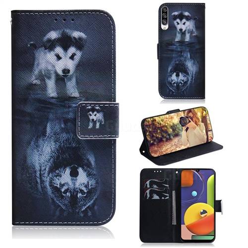 Wolf and Dog PU Leather Wallet Case for Samsung Galaxy A50s