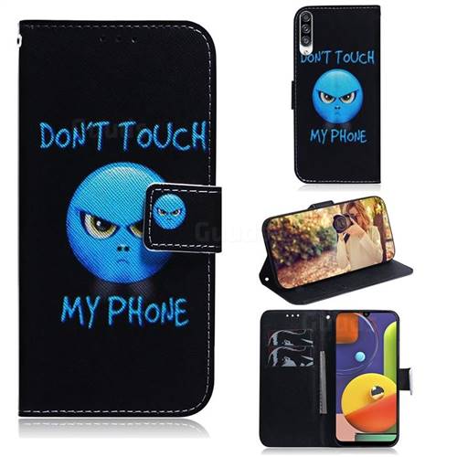 Not Touch My Phone PU Leather Wallet Case for Samsung Galaxy A50s