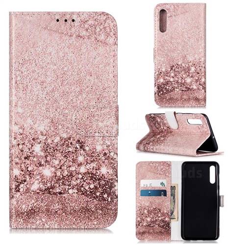 Glittering Rose Gold PU Leather Wallet Case for Samsung Galaxy A50s