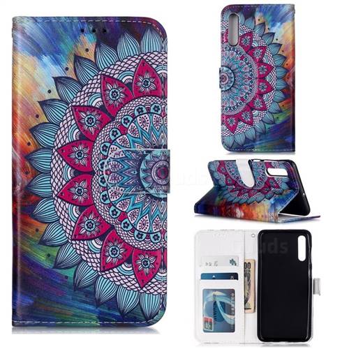 Mandala Flower 3D Relief Oil PU Leather Wallet Case for Samsung Galaxy A50s