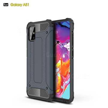 King Kong Armor Premium Shockproof Dual Layer Rugged Hard Cover for Samsung Galaxy A51 4G - Navy