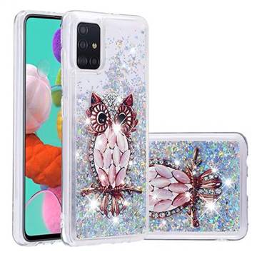 Seashell Owl Dynamic Liquid Glitter Quicksand Soft TPU Case for Samsung Galaxy A51 4G