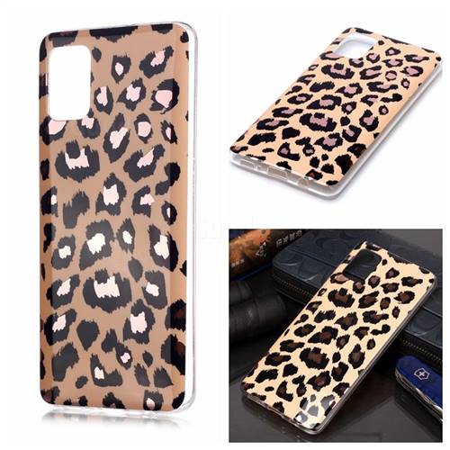 Leopard Galvanized Rose Gold Marble Phone Back Cover for Samsung Galaxy A51 4G