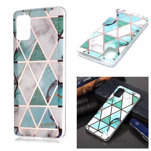 Green White Galvanized Rose Gold Marble Phone Back Cover for Samsung Galaxy A51 4G