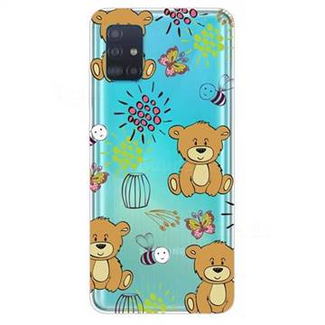Butterfly Bear Super Clear Soft TPU Back Cover for Samsung Galaxy A51 4G