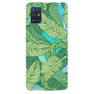 Banana Green Leaves Super Clear Soft TPU Back Cover for Samsung Galaxy A51 4G