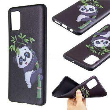 Bamboo Panda 3D Embossed Relief Black Soft Back Cover for Samsung Galaxy A51 4G