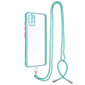 Necklace Cross-body Lanyard Strap Cord Phone Case Cover for Samsung Galaxy A51 4G - Blue